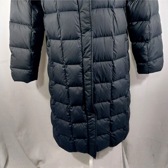 LANDS' END! STUNNING DOWN FILLED BLACK PUFFY STYLE HOODIE COAT, JACKET! SZ L - Picture 8 of 15